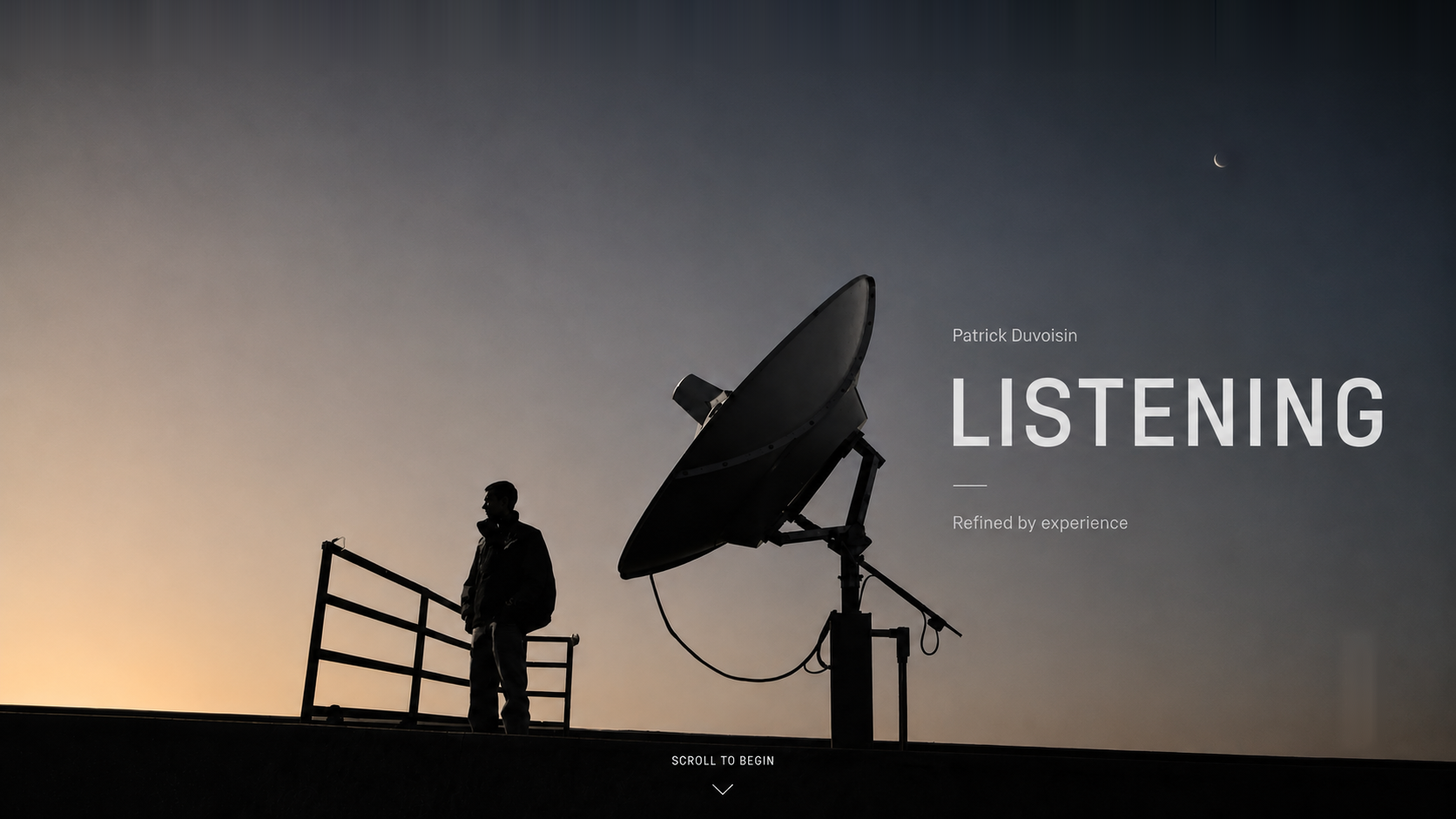 Listening — Patrick Duvoisin portfolio introduction.