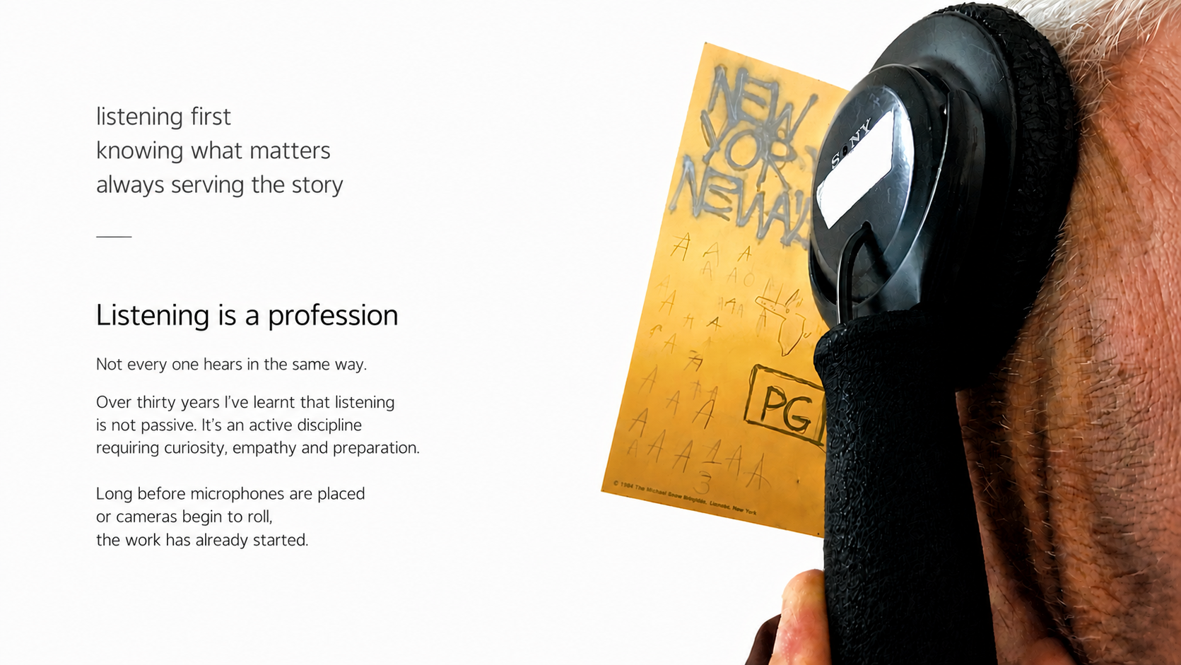 Listening is a profession — an introduction to Patrick Duvoisin's approach.